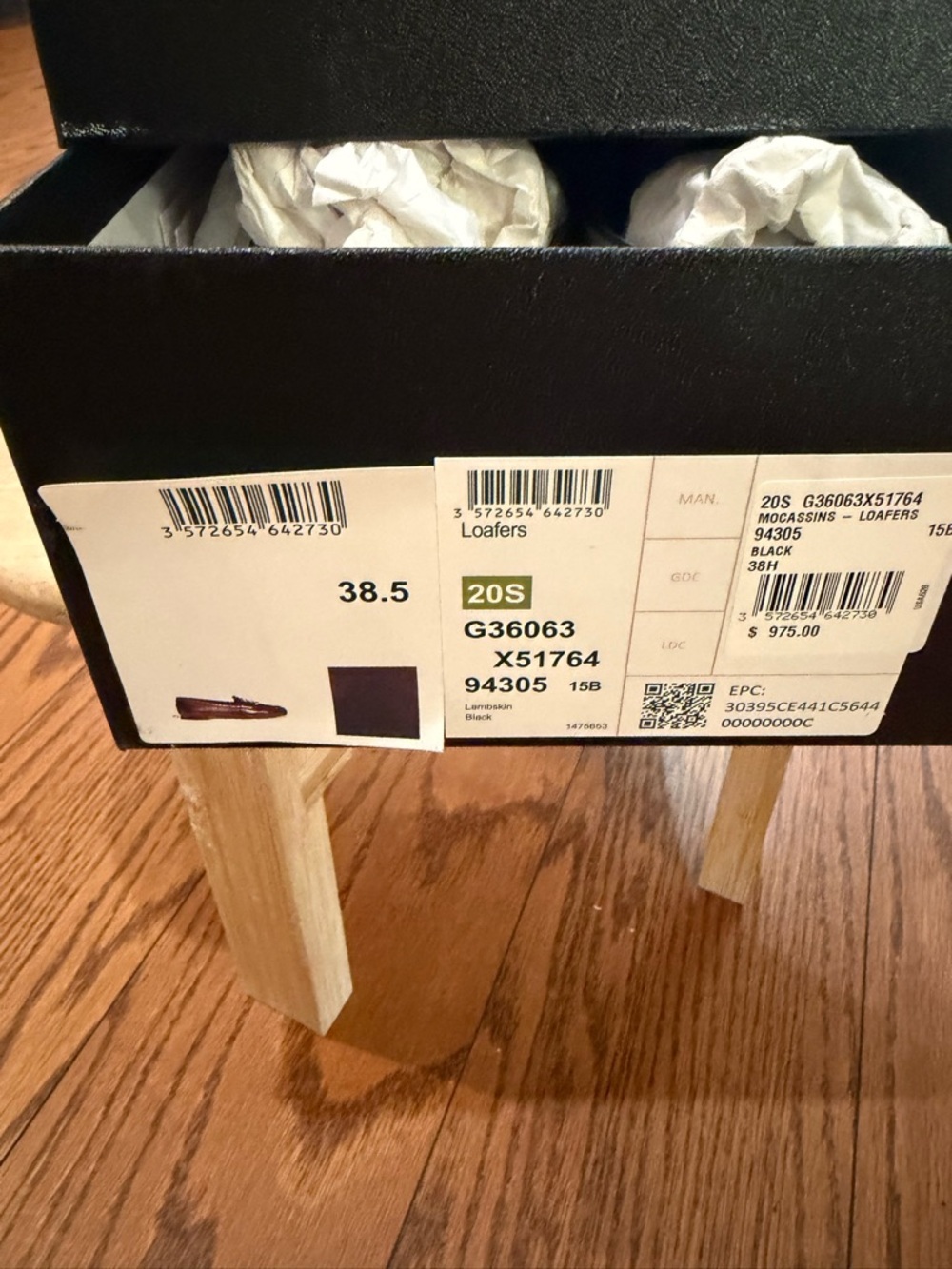 CHANEL Black  Leather Loafers with Gold CC Medallion . - Picture 7 of 12